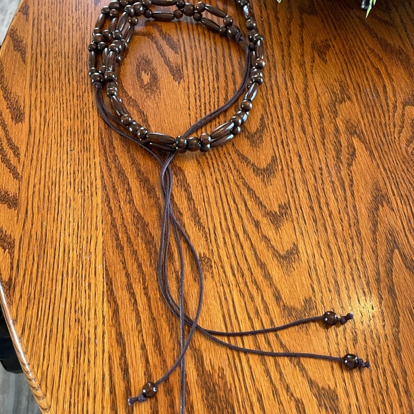 Boho Women’s wooden beaded waist  statement belt - Picture 2 of 3
